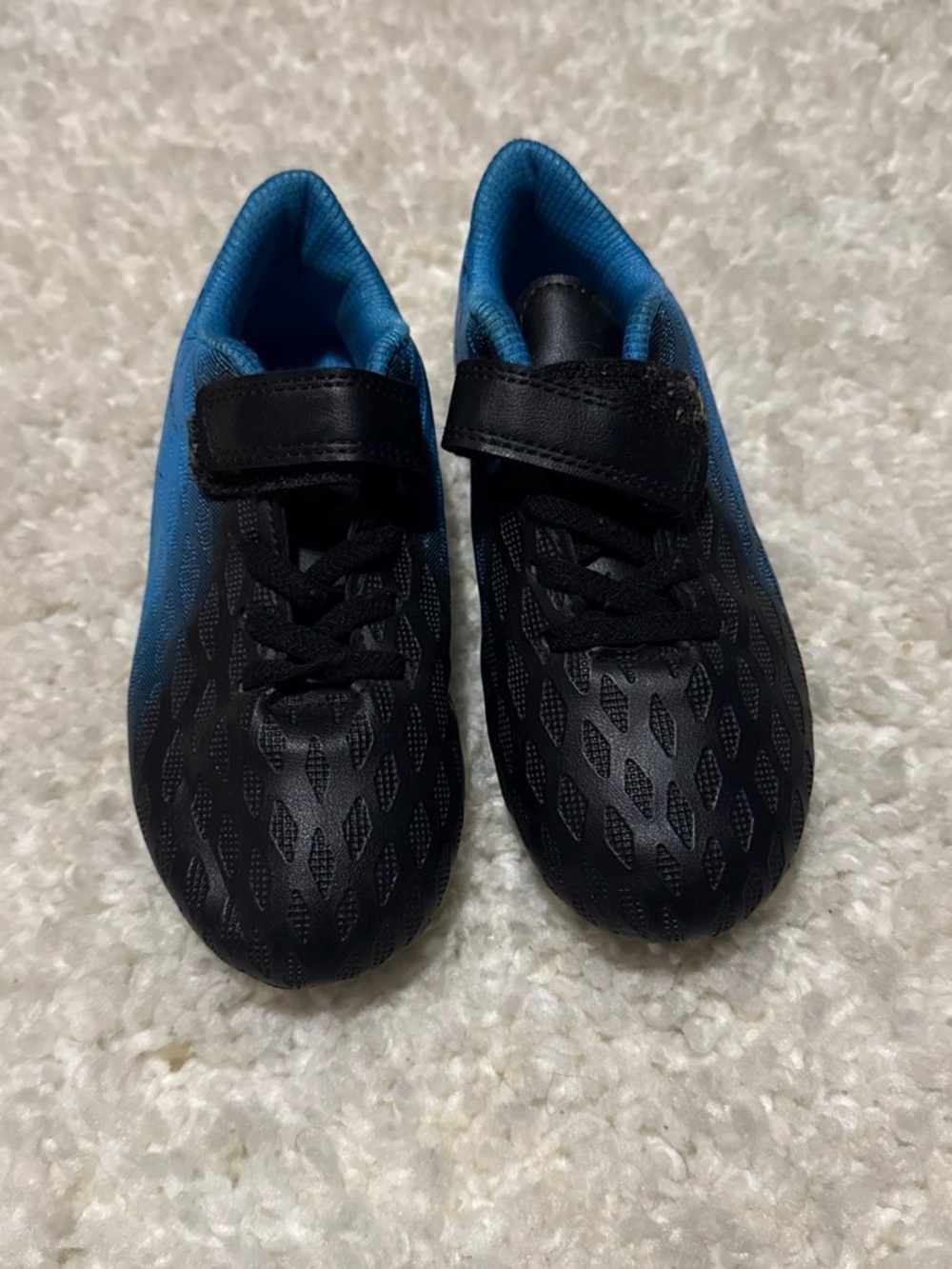 Kids Blue and Black Hook-and-Loop Athletic Cleats